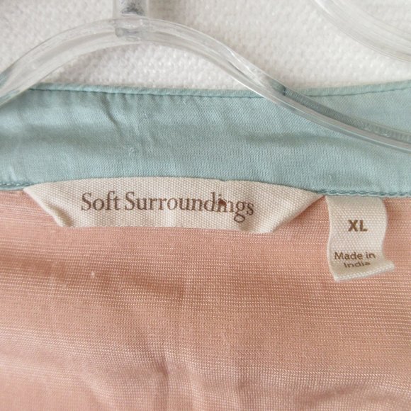 Soft Surroundings Peach Velvet Embellished Tunic Size XL Beaded - Picture 6 of 11